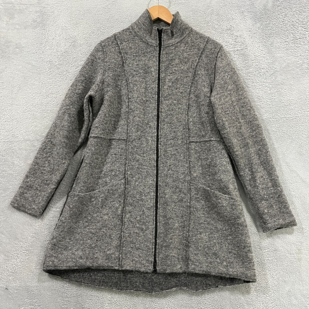 Cut Loose Jacket Women Medium Full Zip Wool USA Made Minimalist Preppy Career - Picture 1 of 11